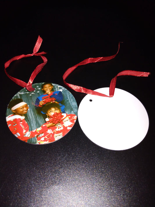 Round shaped sublimation blank Christmas ornament
